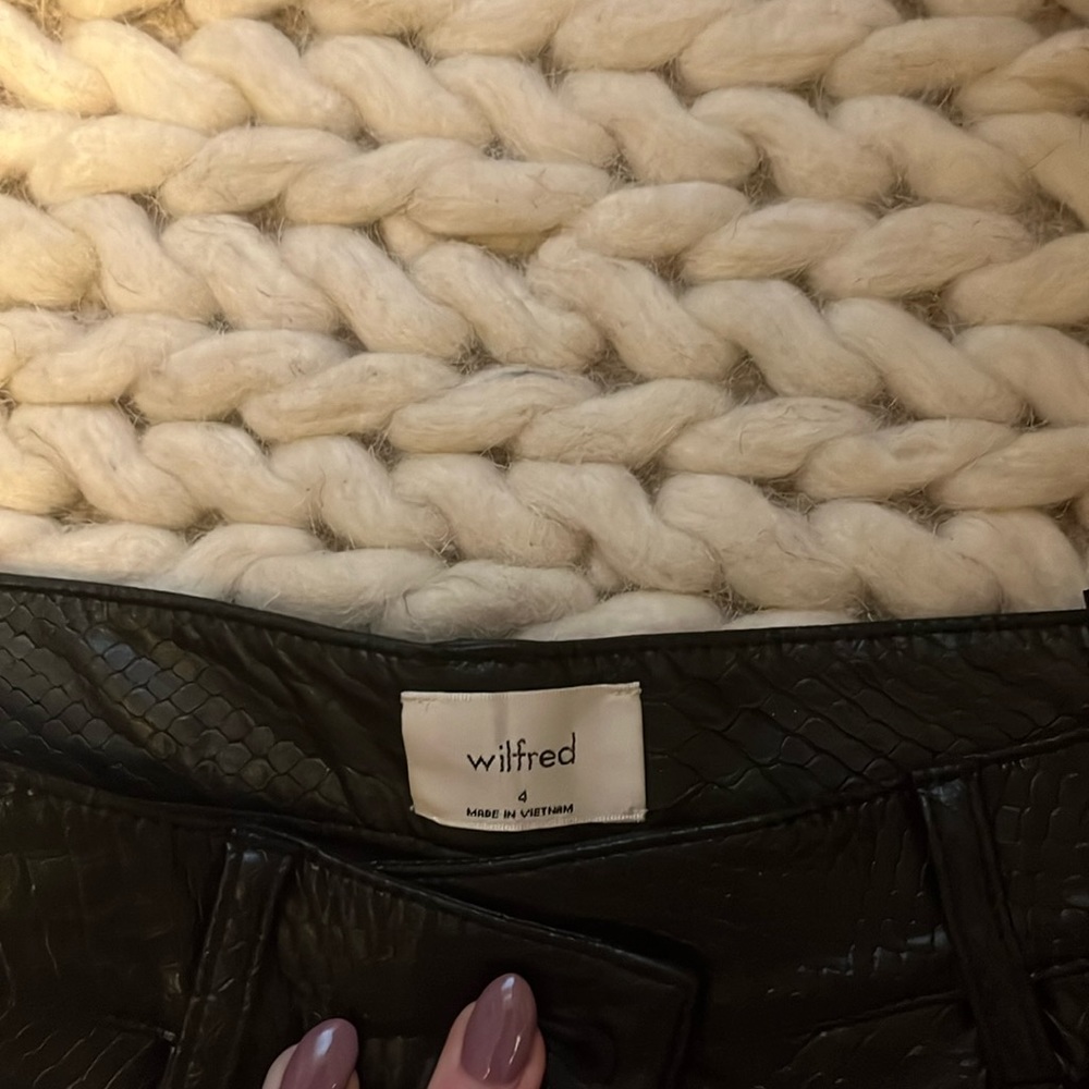 Wilfred Aritzia snake skin leather pant